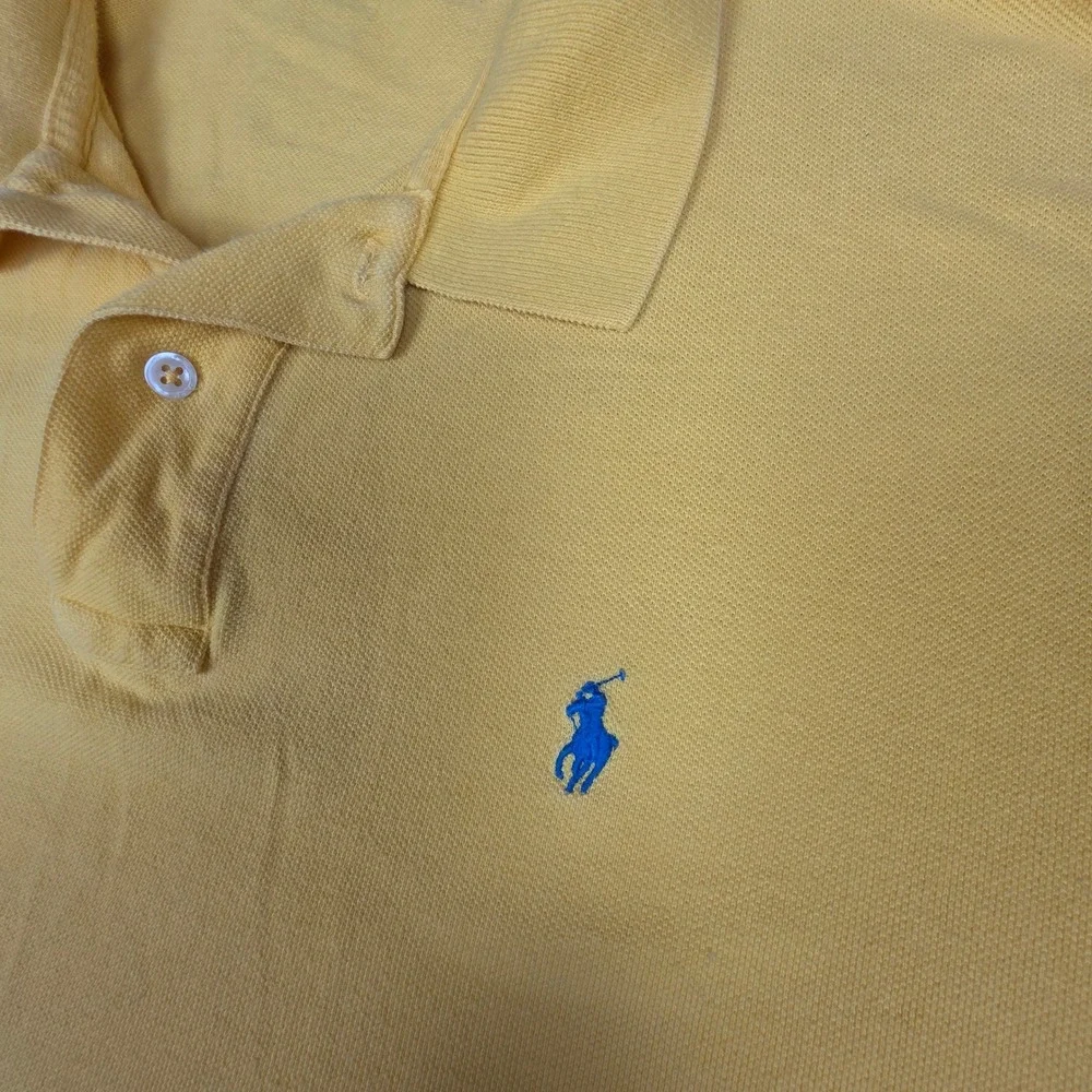 Polo Ralph Lauren Polo Shirt Mens Large Yellow Excellent Short Sleeve Cotton